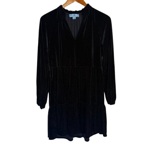 NWT CeCe Dress Women Black Velvet Holiday Goth Punk Emo Rock Mini Dark Romantic - Picture 1 of 8